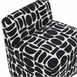 Maklaine Modern Contemporary Black Geometric Jacquard Weave Stool