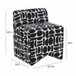 Maklaine Modern Contemporary Black Geometric Jacquard Weave Stool