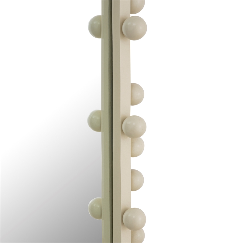 Maklaine Modern Contemporary Bubbles Ivory Large Oval Wall Mirror