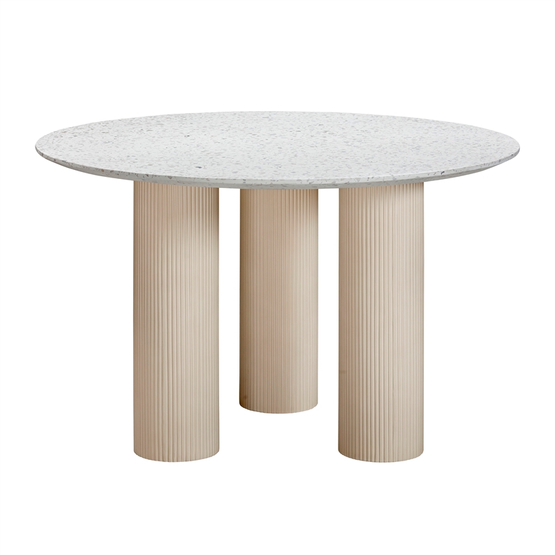 Maklaine Modern Terrazzo Concrete Indoor  /  Outdoor Dining Table