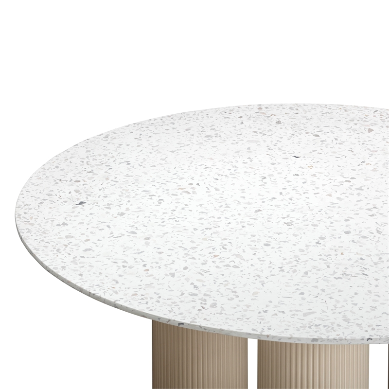 Maklaine Modern Terrazzo Concrete Indoor  /  Outdoor Dining Table