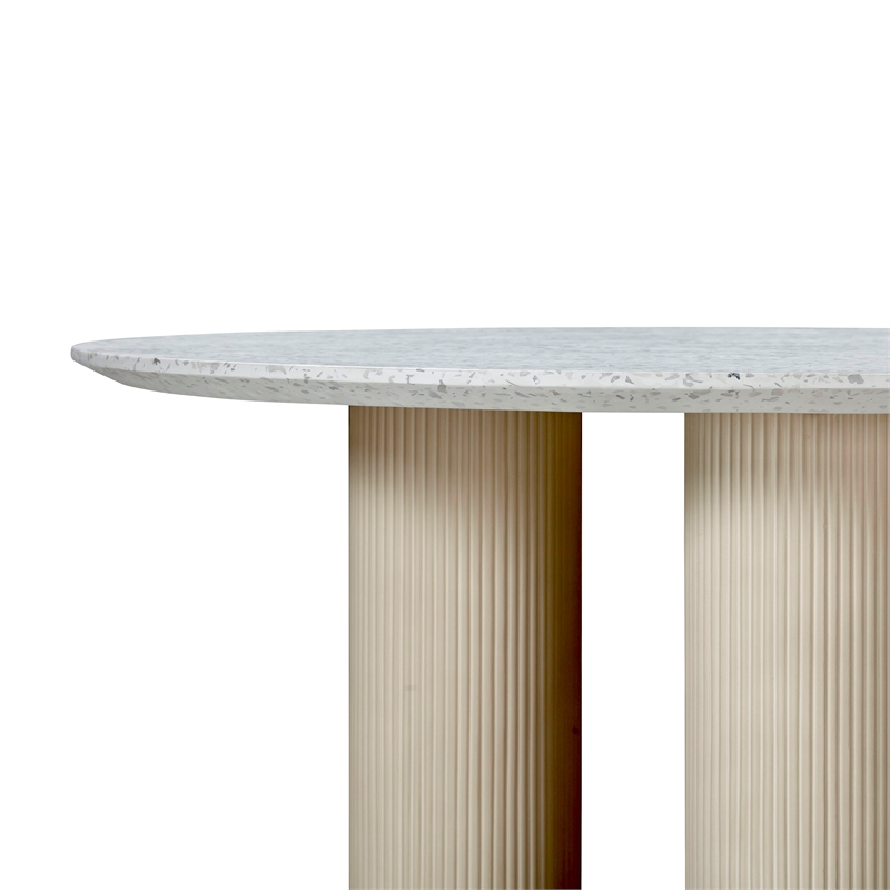 Maklaine Modern Terrazzo Concrete Indoor  /  Outdoor Dining Table