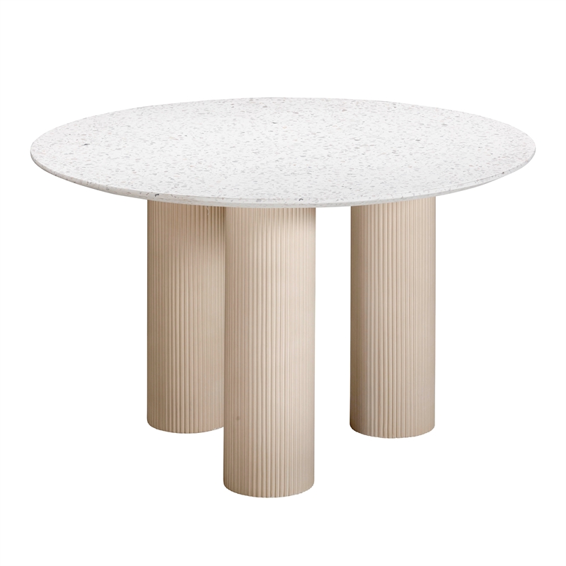 Maklaine Modern Terrazzo Concrete Indoor  /  Outdoor Dining Table
