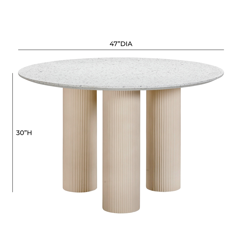 Maklaine Modern Terrazzo Concrete Indoor  /  Outdoor Dining Table