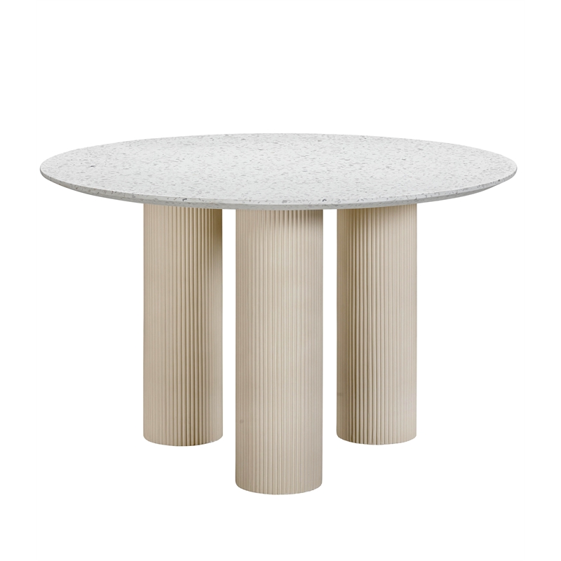 Maklaine Modern Terrazzo Concrete Indoor  /  Outdoor Dining Table