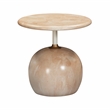 Maklaine Modern Contemporary Faux Marble Side Table in Rose Finish