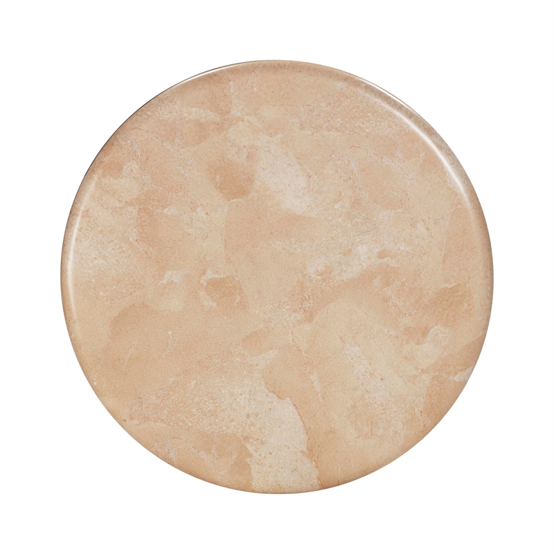 Maklaine Modern Contemporary Faux Marble Side Table in Rose Finish