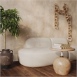 Maklaine Modern Contemporary Faux Marble Side Table in Rose Finish