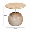 Maklaine Modern Contemporary Faux Marble Side Table in Rose Finish