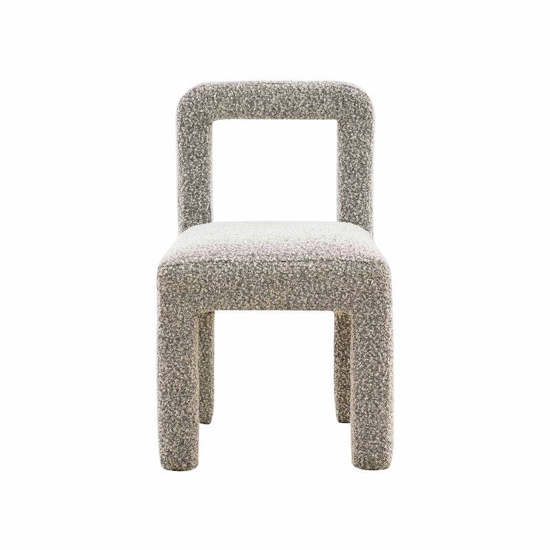 Maklaine Modern Contemporary Hazel Gray Finish Boucle Dining Chair