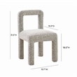 Maklaine Modern Contemporary Hazel Gray Finish Boucle Dining Chair