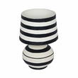 Maklaine Modern Contemporary Black Striped Papier Mache Table Lamp