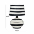 Maklaine Modern Contemporary Black Striped Papier Mache Table Lamp