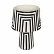 Maklaine Modern Contemporary Black Striped Papier Mache Table Lamp