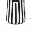 Maklaine Modern Contemporary Black Striped Papier Mache Table Lamp