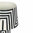 Maklaine Modern Contemporary Black Striped Papier Mache Table Lamp