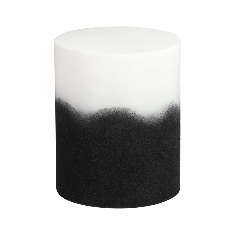 Maklaine Modern Contemporary Black and White Mango Wood Side Table