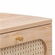 Maklaine Modern Contemporary Cane Wood Nightstand in Natural Finish