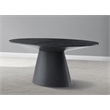 Maklaine Contemporary Black Oval Oak Wood Veneer Dining Table