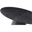 Maklaine Contemporary Black Oval Oak Wood Veneer Dining Table