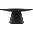 Maklaine Contemporary Black Oval Oak Wood Veneer Dining Table