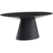 Maklaine Contemporary Black Oval Oak Wood Veneer Dining Table