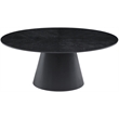 Maklaine Contemporary Black Oval Oak Wood Veneer Dining Table