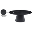 Maklaine Contemporary Black Oval Oak Wood Veneer Dining Table