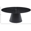 Maklaine Contemporary Black Oval Oak Wood Veneer Dining Table