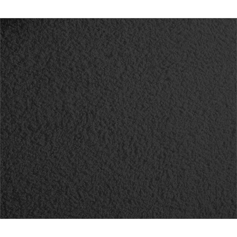 Maklaine Contemporary Soft Plush Black Teddy Fabric Queen Bed