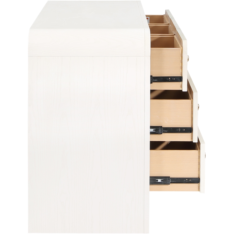 Maklaine Ash Wood White Dresser Rectangular Mid-Century 60