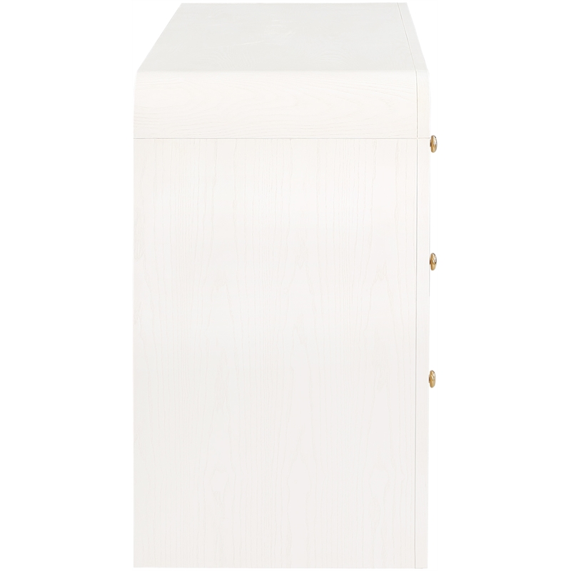 Maklaine Ash Wood White Dresser Rectangular Mid-Century 60