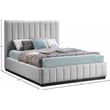 Maklaine Contemporary Rich Cream Linen Textured Fabric King Bed