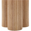 Maklaine Contemporary Natural Oak Veneer Solid Wood Fluted Base Dining Table