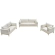 Maklaine Linen Cream Sofa Rectangular 89.5
