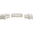 Maklaine Linen Cream Sofa Rectangular 89.5