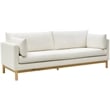 Maklaine Linen Cream Sofa Rectangular 89.5