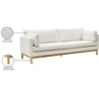 Maklaine Linen Cream Sofa Rectangular 89.5