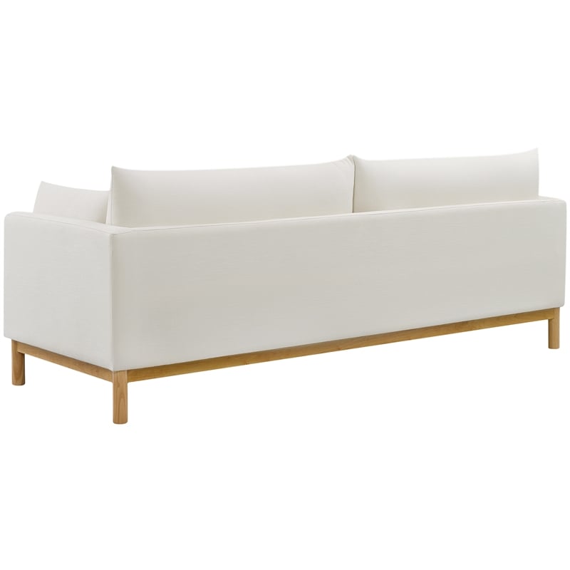 Maklaine Linen Cream Sofa Rectangular 89.5
