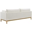 Maklaine Linen Cream Sofa Rectangular 89.5