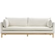 Maklaine Linen Cream Sofa Rectangular 89.5