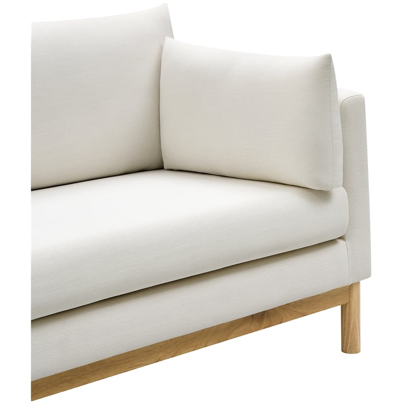 Maklaine Linen Cream Sofa Rectangular 89.5