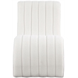 Maklaine Contemporary Soft Cream Teddy Fabric Deep Channel Tufting Chaise