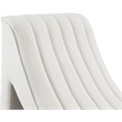 Maklaine Contemporary Soft Cream Teddy Fabric Deep Channel Tufting Chaise