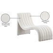 Maklaine Contemporary Soft Cream Teddy Fabric Deep Channel Tufting Chaise