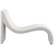 Maklaine Contemporary Soft Cream Teddy Fabric Deep Channel Tufting Chaise