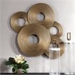 Maklaine Contemporary Iron Metal Rings Wall Decor in Soft Gold