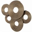 Maklaine Contemporary Iron Metal Rings Wall Decor in Soft Gold