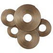 Maklaine Contemporary Iron Metal Rings Wall Decor in Soft Gold