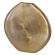 Maklaine Contemporary Aluminum Vase in Ribbed Metallic Gold Finish